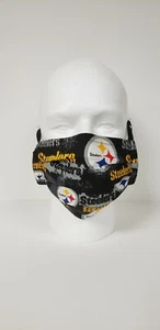 Handmade washable face mask with filter pocket Steelers - Picture 1 of 1