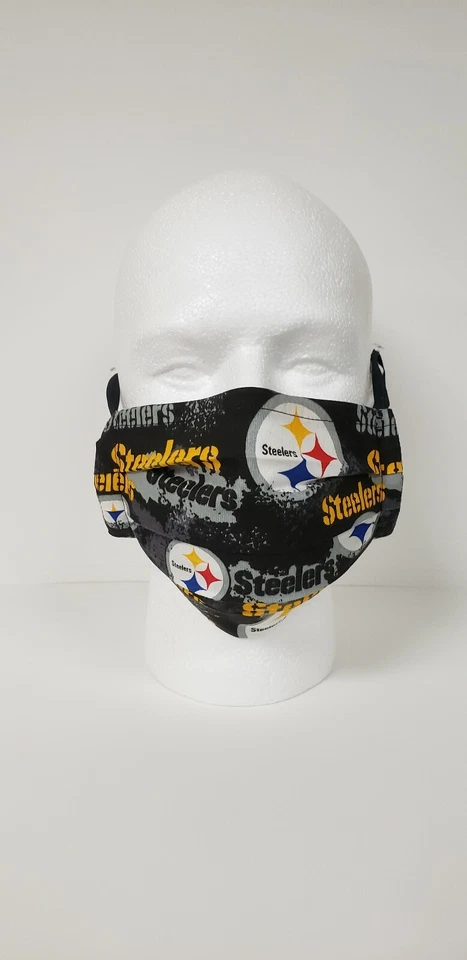 Handmade washable face mask with filter pocket Steelers - Image 1 of 1
