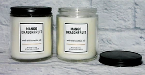 2 BATH & BODY WORKS MANGO DRAGONFRUIT WHITE BARN SCENTED CANDLE 7 OZ EACH NEW - Picture 1 of 3