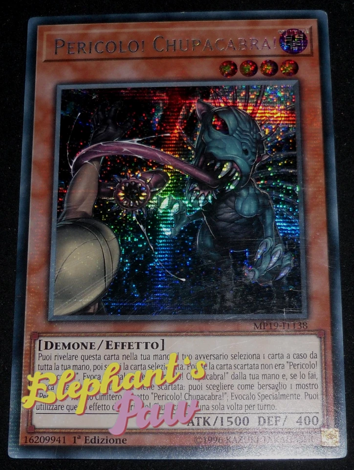 Yugioh - Pericolo! Chupacabra! RARA SEGRETA - MP19-IT138 1° Edizione - Immagine 1 di 1