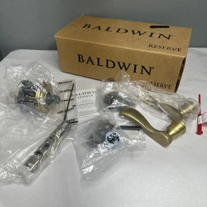 Baldwin Reserve Sichtschutz Hebelgriff 64433/01 Messing satiniert offener Kasten komplett - Bild 1 von 9