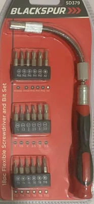 Screw Driver Bits Set 18 PCs Flexible Shaft Screwdriver Set Flat/Cross Bits Set - Image 1 of 4