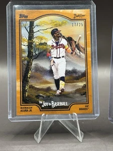 Ronald Acuna 2025 Topps Bob Ross Joy of Baseball Yellow /25 Atlanta Braves - Picture 1 of 5