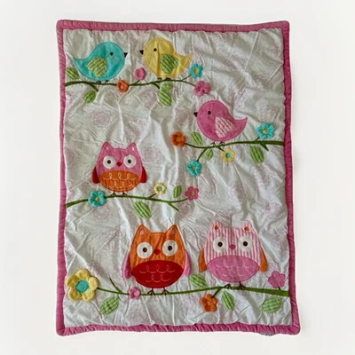 Детская кроватка Nojo из 8 предметов детские совы птицы розовые цветы стеганое одеяло шторы любовные... - Изображение 1 из 4