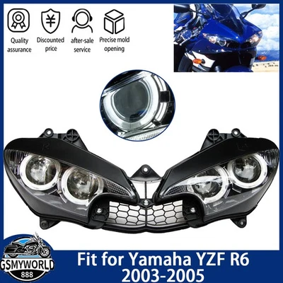 Fit for Yamaha YZF R6 2003-2005 Motorcycle HID Headlight Assembly - Image 1 of 4