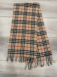 Burberrys of London Vintage Tan Nova Check Lambswool Flannel Scarf England - Bild 1 von 4