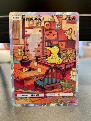 Fan Art Pokemon TCG Pocket Cyndaquil Holo IR Wisdom of Sea and Sky - Image 1 of 2