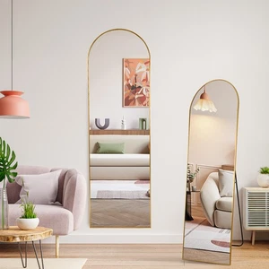 63"x20" Arched Top Length Mirror Free Standing, Hanging or Leaning Floor Mirrors - Picture 1 of 35