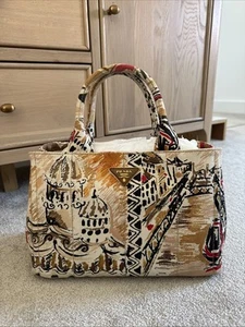 Prada Canvas Patterned tote bag, Limited Edition, with detachable strap - Picture 1 of 24