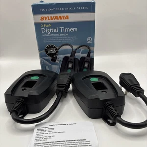 SYLVANIA 2 Pack Digital Timers Photocell Light Sensor Outdoor Multiple Settings - Picture 1 of 4