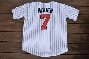 New! Joe Mauer Minnesota Twins Home White Pinstripe Baseball Jersey Men's Small - Picture 1 of 2
