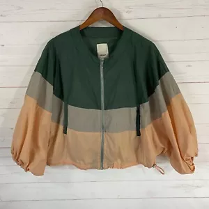 Anthropologie Elevenses Colorblock Windbreaker Jacket XS/S Nylon Dolman Sleeve - Picture 1 of 10
