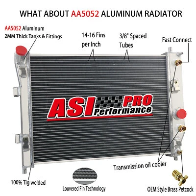 2 Row Radiator For 2006-13 Chevy Corvette 2003-06 SSR 2008-09 Saab 9-7x 6.0L AT Foto 1 de 4