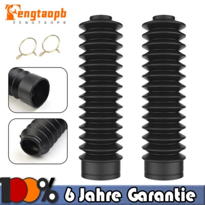 2PCS Motorrad Faltenbalg Gabelschützer Satz schwarz Fork Boots black Faltenbälge - Bild 1 von 4