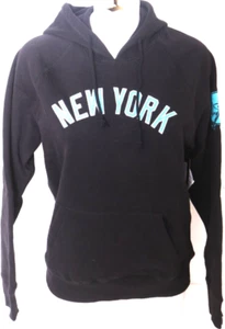 NEW York NY Yankees New Era Embroidered Black Hooded Hoodie Sweatshirt Womens S - Picture 1 of 9