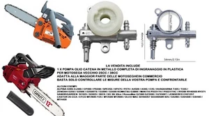 POMPA OLIO CATENA MOTOSEGA 25 38 CC ALPINA VIGOR HYUNDAI VALEX OLEO MAC EINHELL - Foto 1 di 9