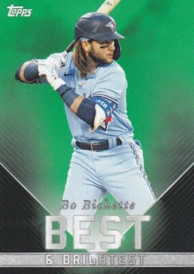 Bo Bichette BLUE JAYS 2022 TOPPS X Wander Franco 9 Best & Brightest GREEN 56/99 - Image 1 of 4