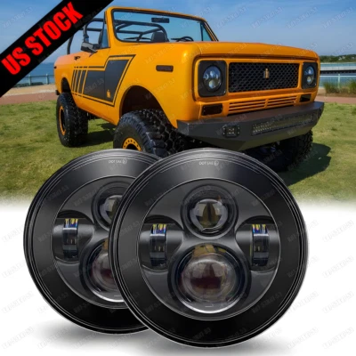 Faros LED redondos de 7 pulgadas Hi-Lo para International Harvester Scout II 1973-1980 Foto 1 de 4