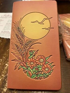 Porta Bloc de notas tamaño cartera vintage, bloc de notas con flores, pájaros y sol - Imagen 1 de 5