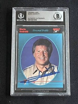 MARIO ANDRETTI 1992 COLLECT-A-CARD SIGNED AUTOGRAPHED CARD BECKETT BAS AUTHENTIC - Image 1 of 2