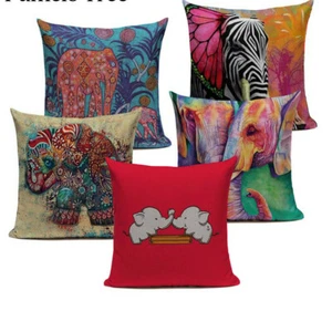 The elephant series Cute Home Pillow Watercolor Printed Car Home Decor Cushion - Picture 1 of 31