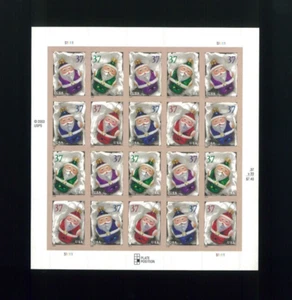 United States 37¢ Christmas Santa Ornaments Postage Stamp #3883 MNH Full Sheet - Picture 1 of 1