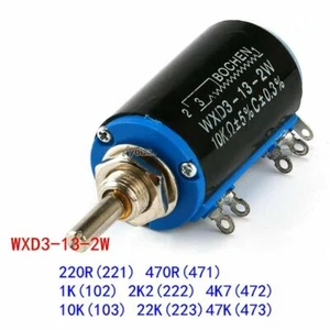 WXD3-13-2W Adjustable Resistor Multiturn Wirewound Rotary Potentiometer 1K 2.2KΩ - Picture 1 of 3