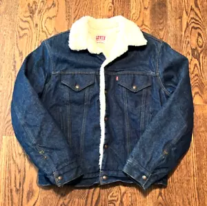 Giacca camionista Levi's vintage sherpa foderata in shearling uomo 40L PERFETTA anni 70 - Foto 1 di 6