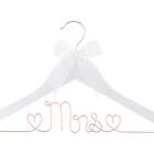 Mrs Wedding Dress Hanger, Wood and Wire Hangers for Bride to be Gown (White w...
