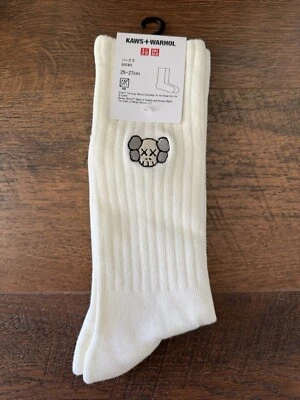 Uniqlo Japan Kaws X Warhol White Socks 25-27cm (Adults US Size 7-9) NWT - Image 1 of 3