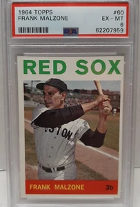 Fresh Slab 1964 Topps Baseball #60 Frank Malzone Boston Red Sox PSA 6 EX-MT - Picture 1 of 4