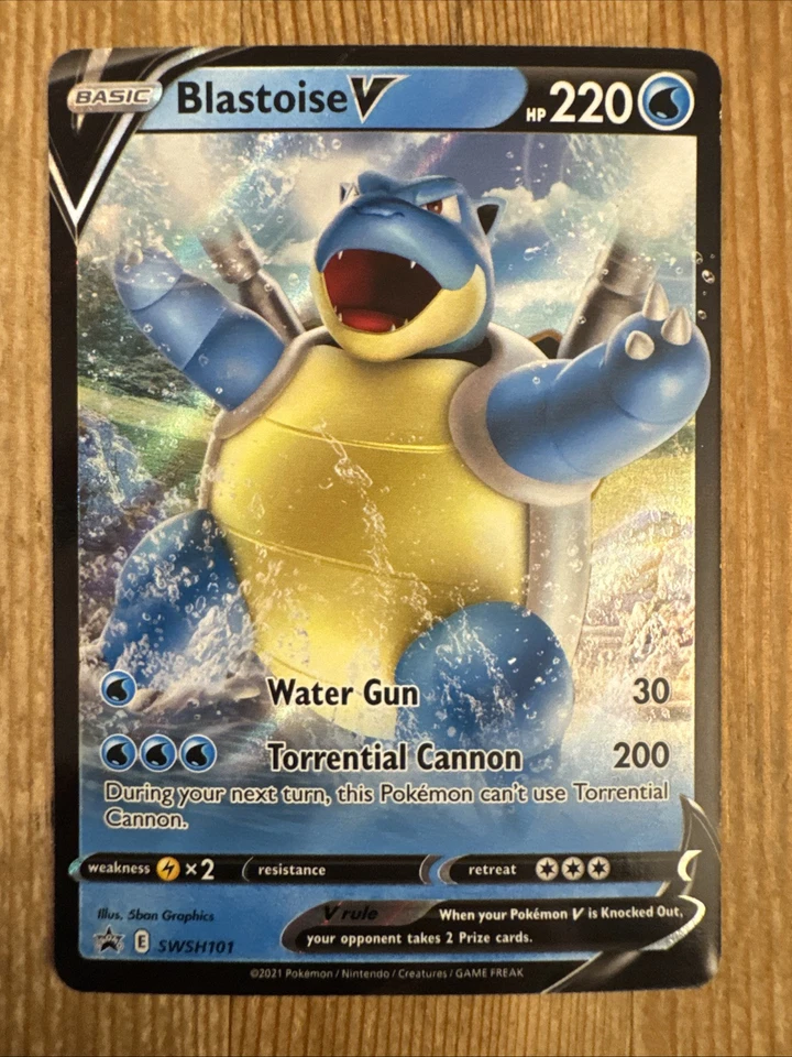 Blastoise V - SWSH101 - Pokemon Sword & Shield Promo Ultra Rare Holo Card MP - Image 1 of 3