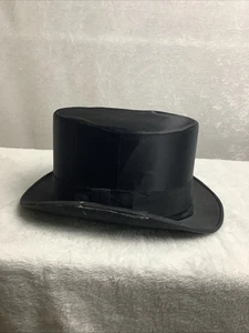 Vintage Top Hat Victorian Era For Costume Theater Halloween Wear Adult Black - Picture 1 of 13