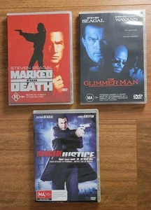 Steven Seagal DVD Bundle x 3(Marked for Death, The Glimmer Man, Renegade Justice - Foto 1 di 2