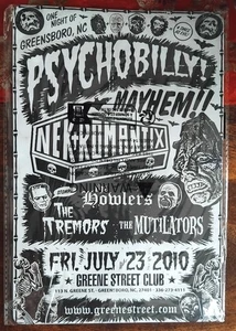 NEKROMANTIX "LIVE IN GREENSBORO, JULI 2010" METALL BLECHSCHILD * PSYCHOBILLY * NEU - Bild 1 von 4