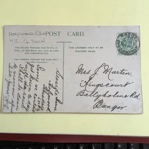Holywood RSO Co Down 1905 Single Circle Postmark  on pc BA25 - Picture 1 of 3