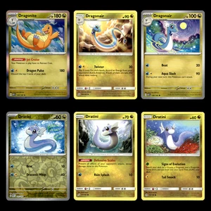 6x Dragonite Dragonair Datini Lot Scarlet Violet 151 Pokemon Cards - Picture 1 of 2