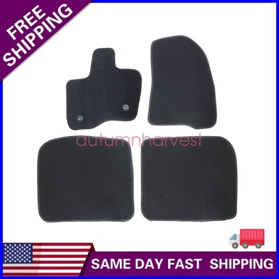 New For 2010-2019 Lincoln MKT Front & Rear Velour Floor Mats Carpet Black 4PCS - Image 1 of 4