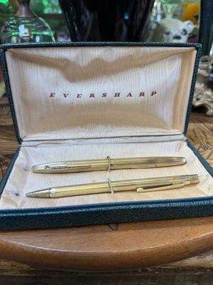 Conjunto de caneta-tinteiro e lápis Eversharp Vintage Skyline l4k G.F. 14k novo na caixa - Imagem 1 de 4