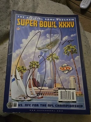 Ray Lewis Baltimore Ravens Hofer Autographed Super Bowl XXXV(35)Program BAS... - Image 1 of 4