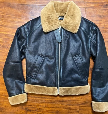 Chaqueta Corta ZARA Mujer Motociclista Doble Cara Negra/Marrón Talla XS-NUEVA SIN ETIQUETAS Foto 1 de 4