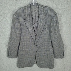 Hilton Blazer Mens 43 Long 100% Cashmere Houndstooth 2 Button Sport Coat Jacket - Picture 1 of 14