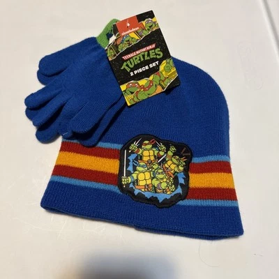 Juego de Sombrero y Guantes Tortugas Ninja Adolescentes Mutantes-NUEVO CON ETIQUETAS Foto 1 de 4