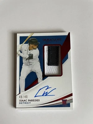 2021 Panini Immaculate Baseball Isaac Paredes Rpa Red 48/49 #140 - Image 1 of 2