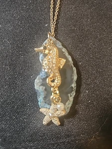 Starfish SEAHORSE Pendant NECKLACE (Gift for Her) new 30 IN  A389 - Picture 1 of 6