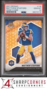 2021 PANINI MOSAIC HONEYCOMB PRIZM #116 MATTHEW STAFFORD PSA 10 - Picture 1 of 4