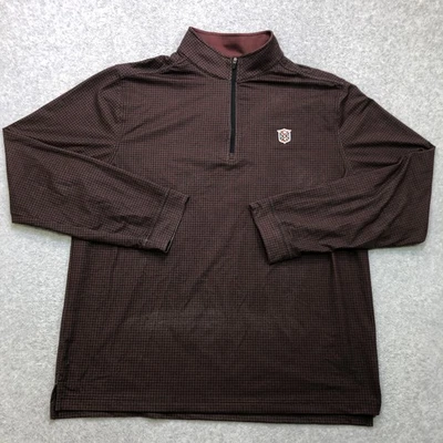 Good Good Pullover Men's Extra Large Brown Quarter Zip Golf Performance Logo - Image 1 of 4