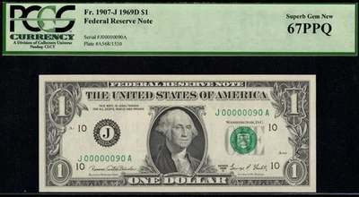1969D $1 FRN J00000090A P.C.G.S #67PPQ - Image 1 of 3