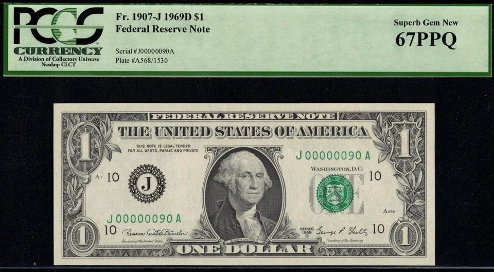1969D $1 FRN J00000090A P.C.G.S #67PPQ - Image 1 of 3