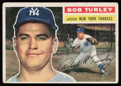 CARTÃO DE BEISEBOL 1956 Topps Bob Turley #40 New York Yankees - Imagem 1 de 2